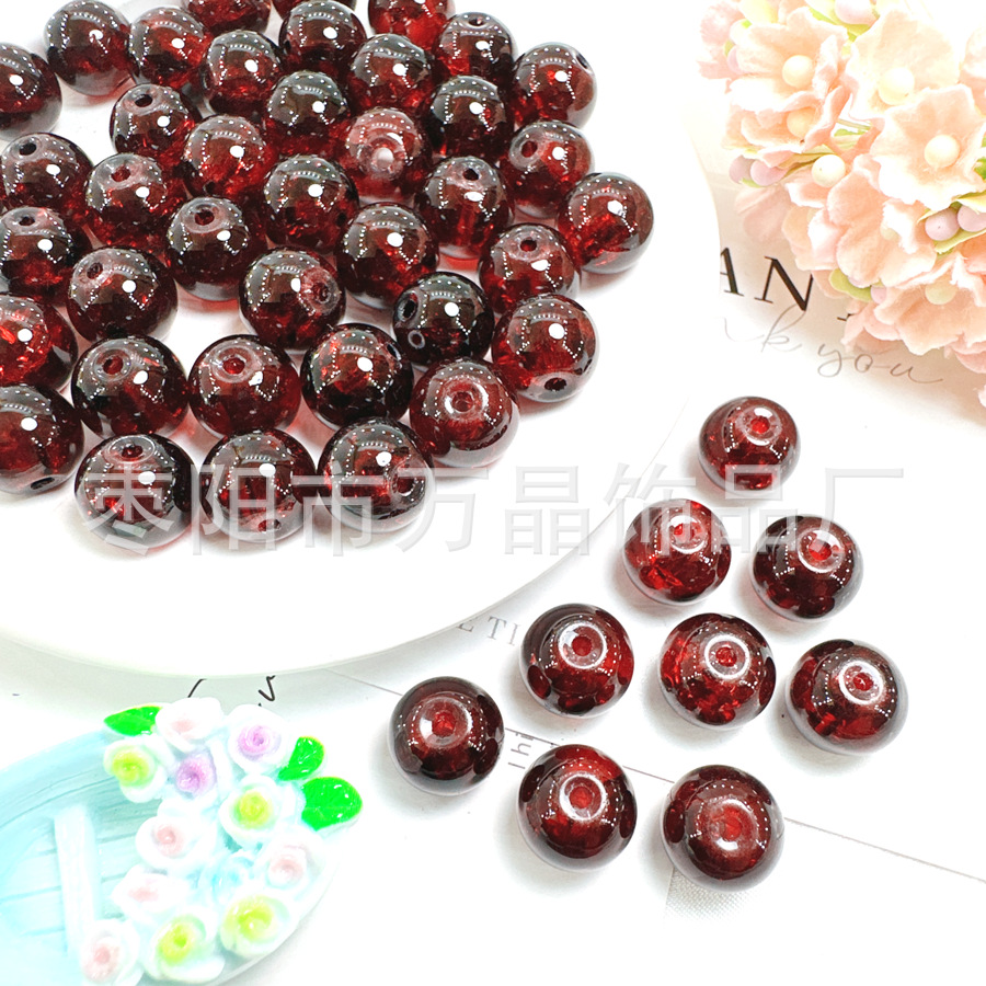 10mm彩色琉璃玻璃珠散珠手链项链手串串珠子手工DIY饰品配件材料详情25