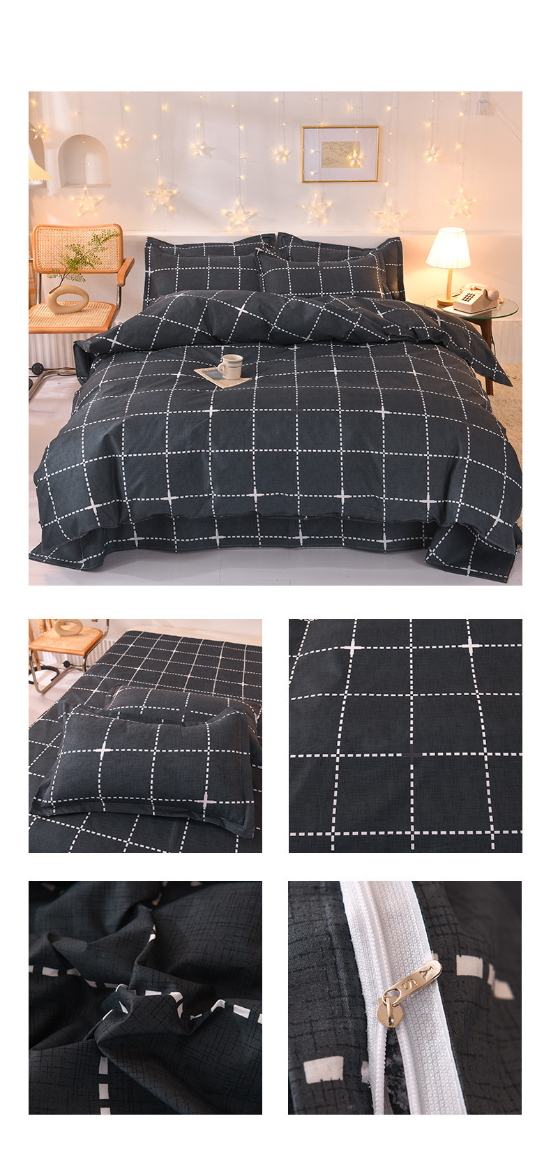Wholesale 4-piece bed gift sets, home textile brushed 4-piece sets, 1.5-meter and 1.8-meter student daily necessities pic 14