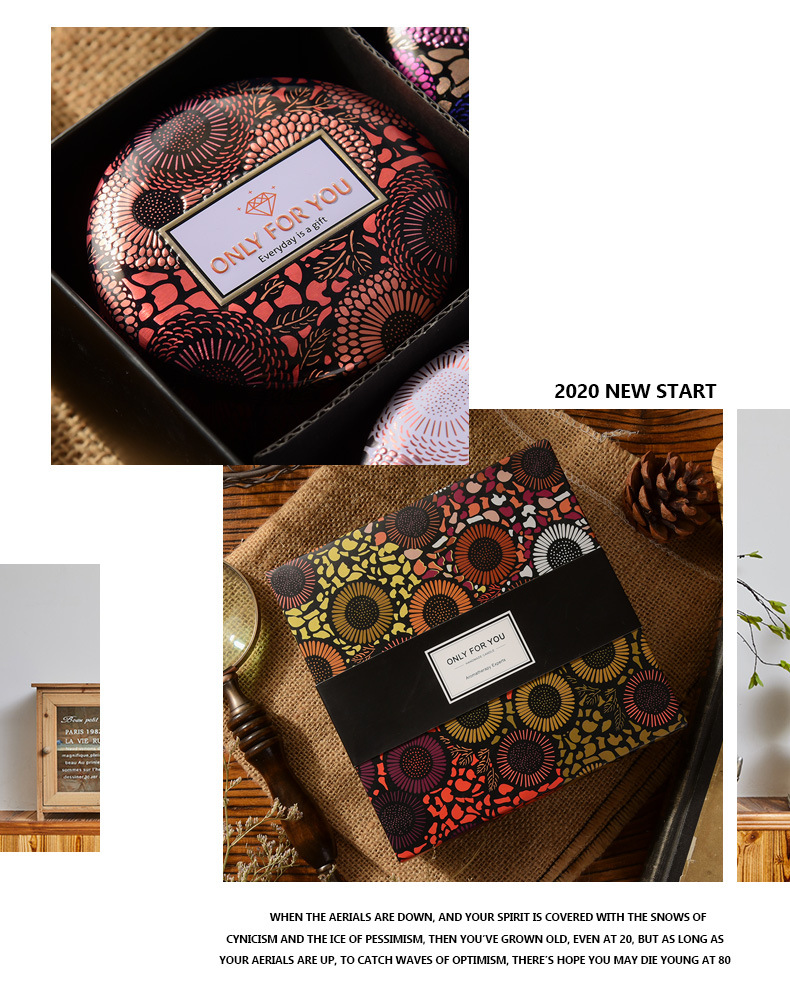 Cross-border soybean wax scented candle gift box, plant essential oil smokeless scented candle set available for e-commerce in stock pic 5