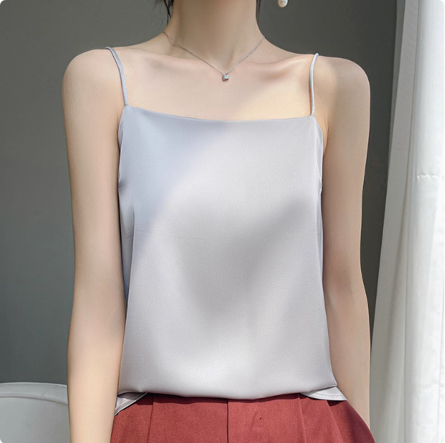 2025年吊带背心女内搭白色美背醋酸仿真丝上衣缎面夏西装仿打底衫详情41