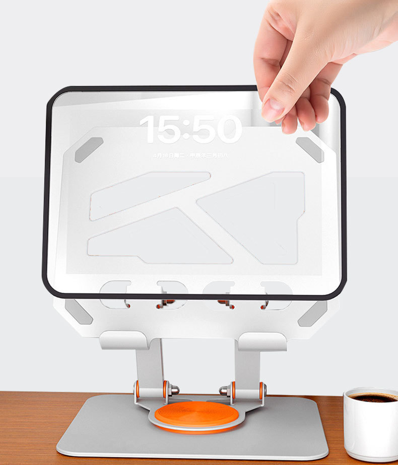 New metal rotating color-blocking tablet stand, mobile phone stand, live streaming and TV watching, folding portable desktop stand, cross-border pic 8