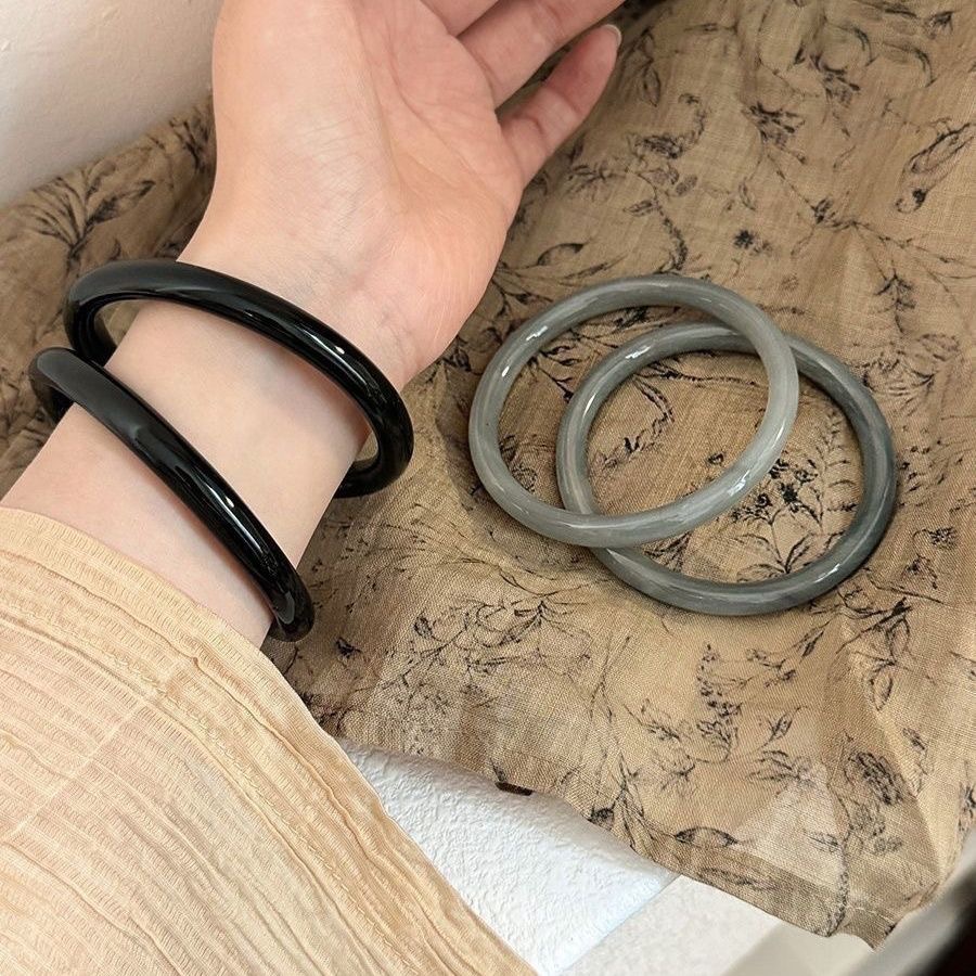 玻璃仿玉手镯批发细手镯叮当响叮当镯汉服配饰手镯禁步环圈批发手详情11