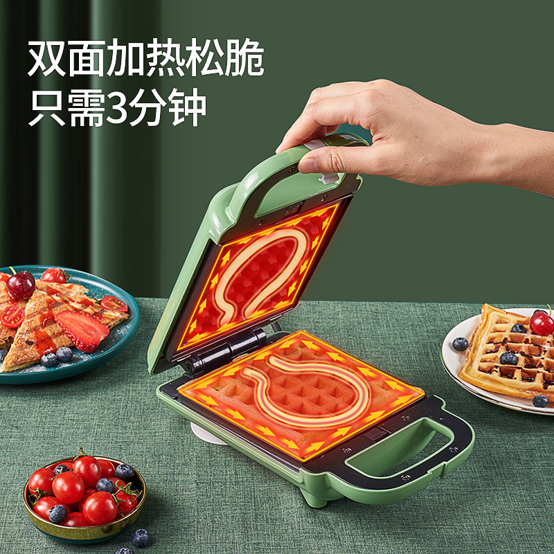 跨境亚马逊110V华夫饼机三明治机早餐机烤面包机小家电煎牛排机详情11