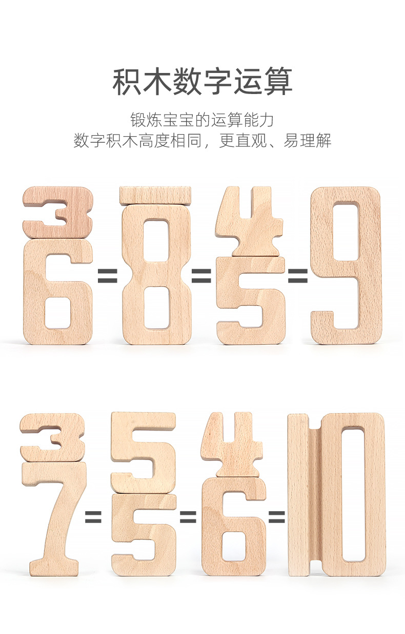启蒙数字积木幼儿益智教具儿童早教学习模型2-6岁蒙氏玩具拼搭积木详情5