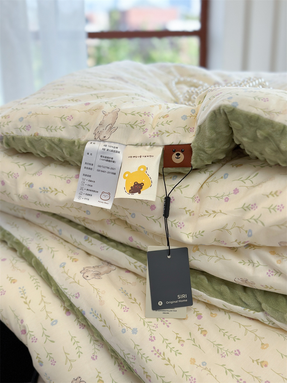 13372 All-cotton cartoon small floral print spring and autumn quilt soothing, bean quilt warm and fleece winter quilt core pic 41