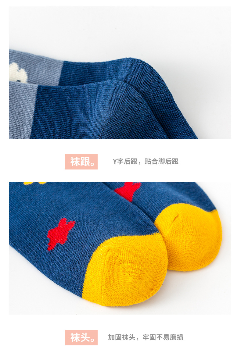 跨境儿童春秋新款吸汗男女童中筒袜平板跳跳熊可爱卡通儿童地板袜详情11