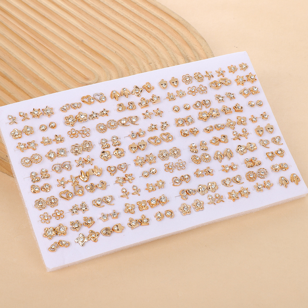 Cross-border plastic ear studs with a niche and high-end feel, colorful butterfly ear studs, autumn and winter style, versatile multi-ear hole combination earrings pic 7