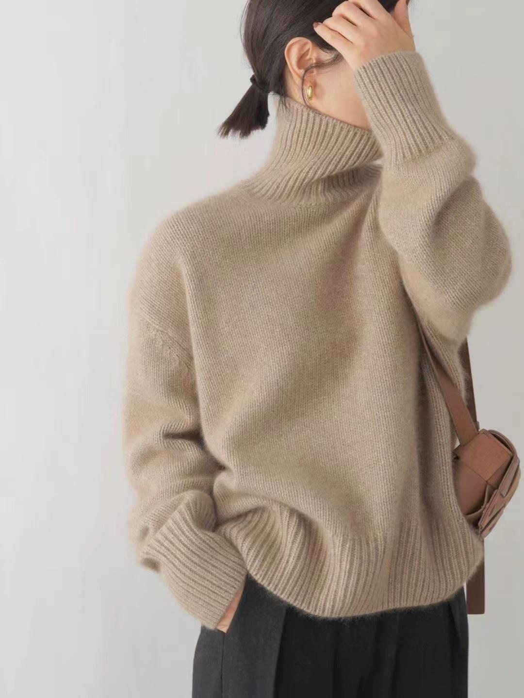 A loose and versatile knitted pullover with a laid-back style for women to wear over a high-neck sweater from Europe and America in the autumn and winter of 2025 pic 34