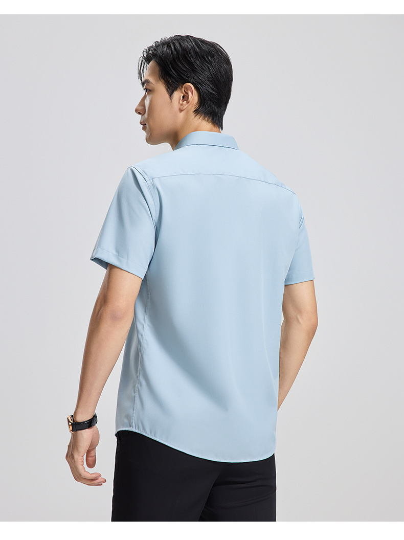 【 Mulberry Silk 】 Short-sleeved shirt for men, wrinkle-free, professional workwear top, summer thin business shirt pic 25