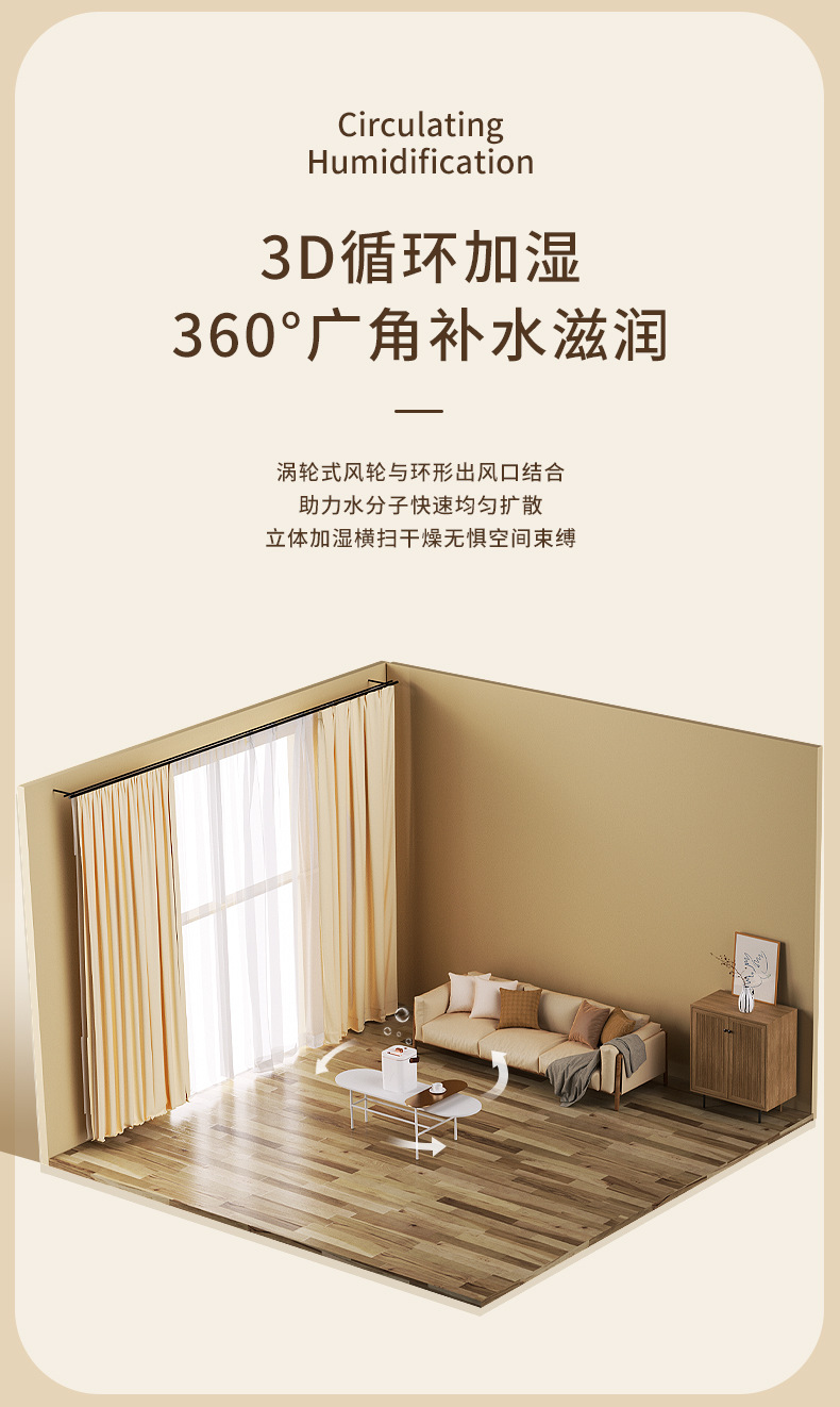 Cross-border bestseller dual-spray oxygen bar night light humidifier, indoor plug-in household silent small fog volume humidifier pic 4