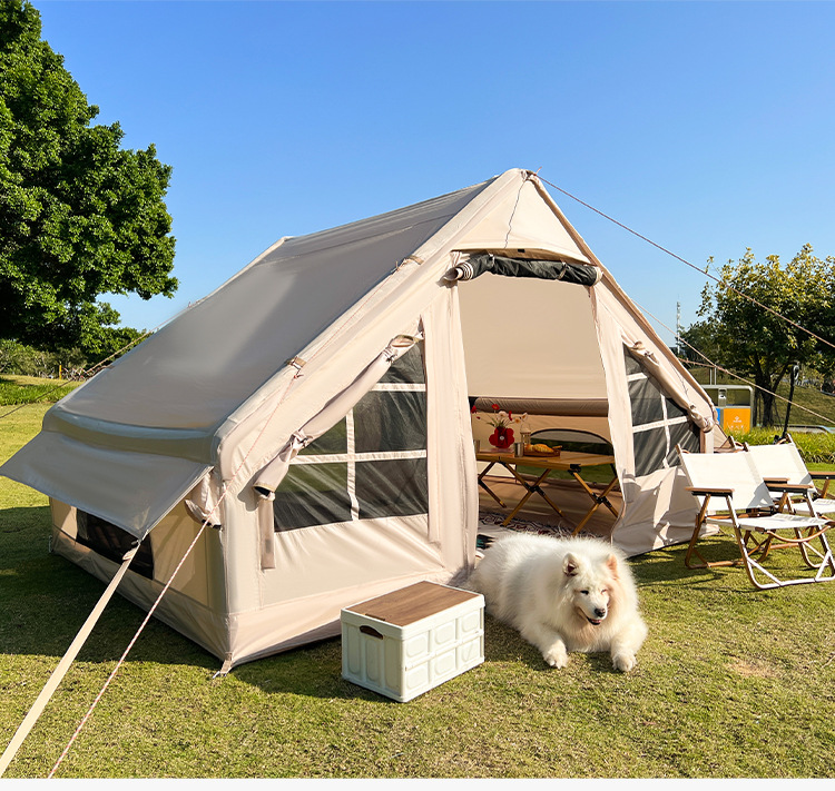 户外露营便携多人免搭防水帐篷 速开轻奢旅行带天幕加大充气帐篷详情16