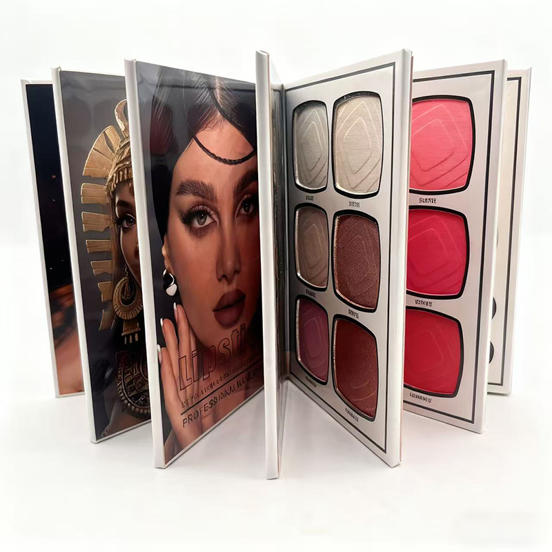 New cross-border bestseller book-style multi-layer eyeshadow palette, three-dimensional makeup blush, high-gloss and matte one-piece contouring eyeshadow pic 3
