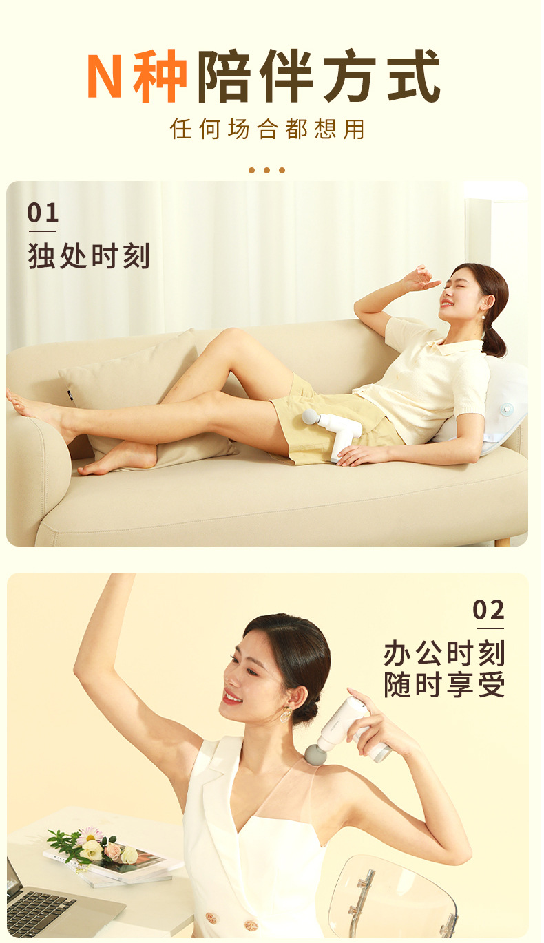 Hezheng Professional Fascia Gun Mini Muscle Electric Massager Rechargeable cervical membrane Gun High-frequency Vibration Massage gun pic 19