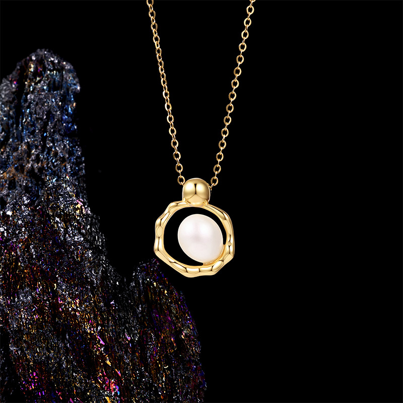 卓恒甄选天然淡水珍珠项链小众个性简约气质设计感纯银珍珠项链详情2