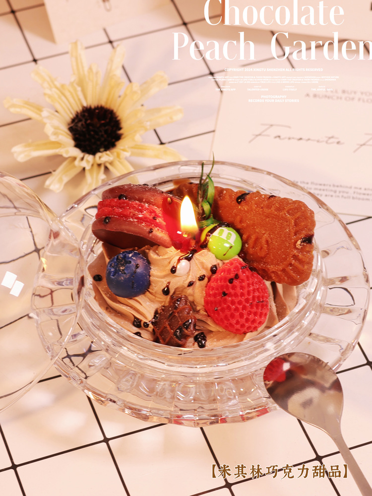 巧克力马克龙香薰蜡烛小众氛围高级感纯手工大豆蜡香氛伴手礼外贸详情5