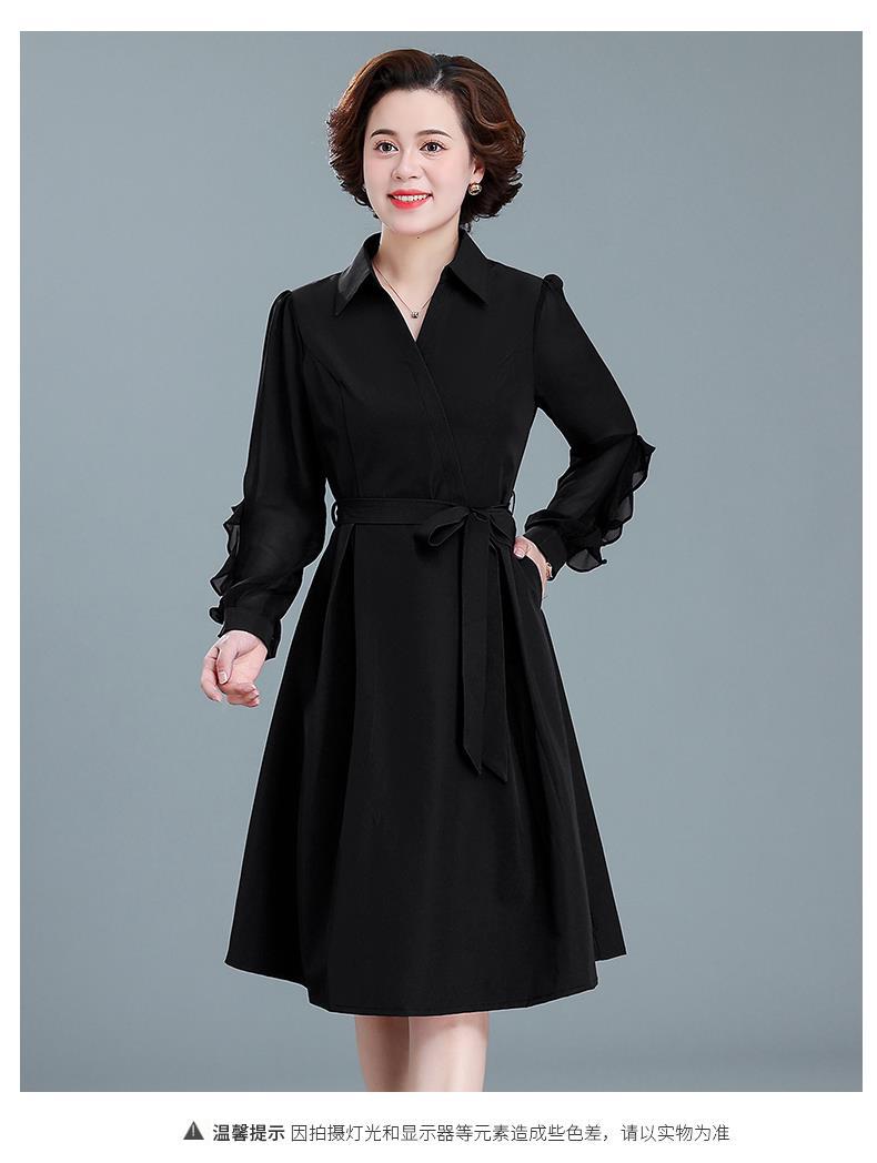 结婚宴礼服喜婆婆妈妈秋装连衣裙中年长裙中老年女春秋季裙子详情15