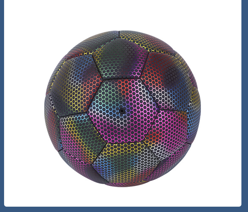 Wholesale of cross-border fluorescent reflective luminous footballs, No. 4 and No. 5 PU machine-sewn training luminous footballs pic 32