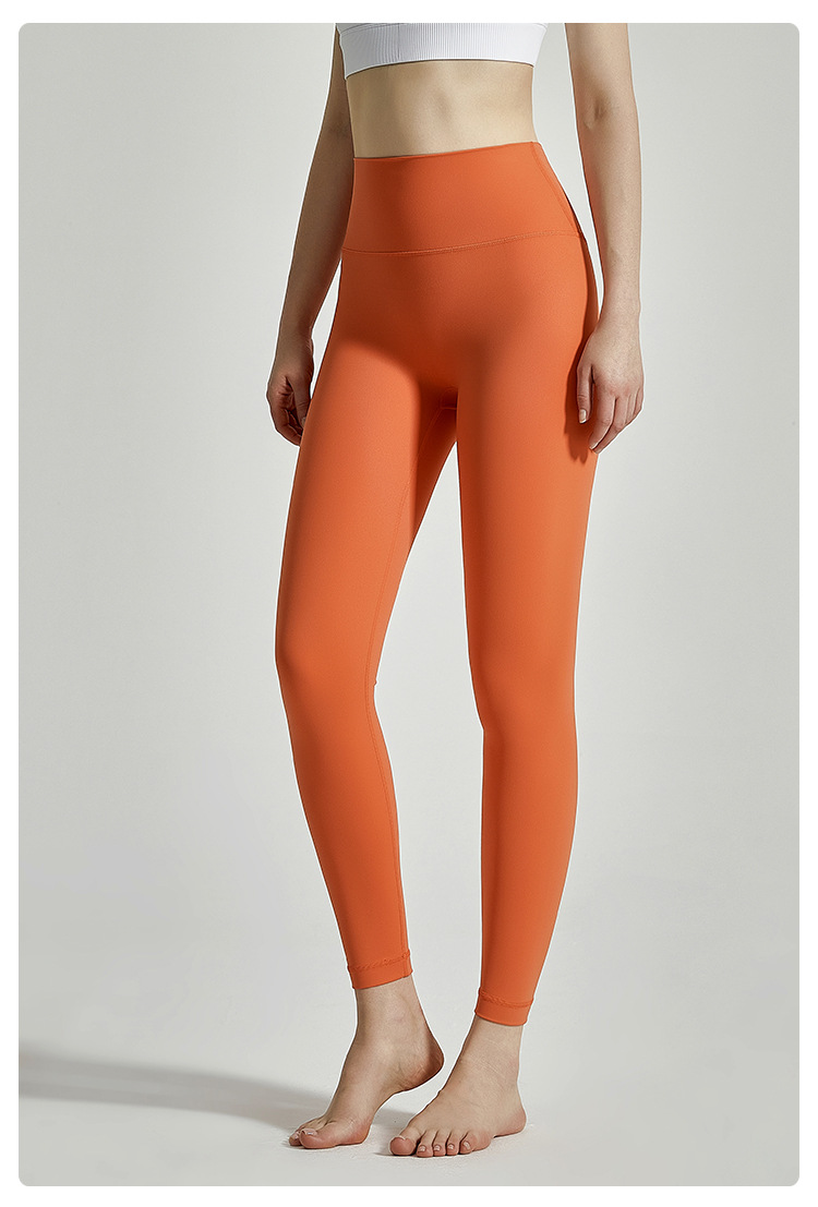 川顿裸感瑜伽裤女外穿高腰提臀无痕紧身运动健身裤女士瑜伽服批发详情17