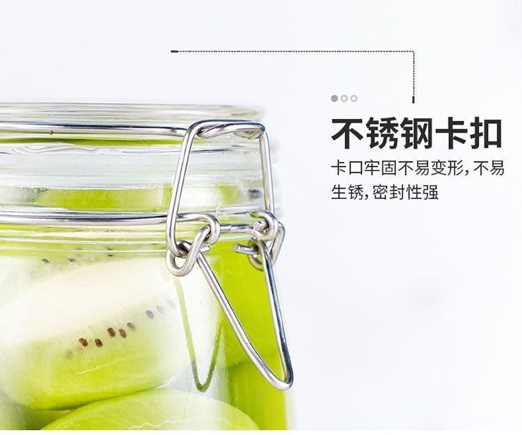 Wholesale glass sealed jars, tea jars, grain storage jars with LIDS and snap fasteners, large-sized household pickles storage jars pic 12