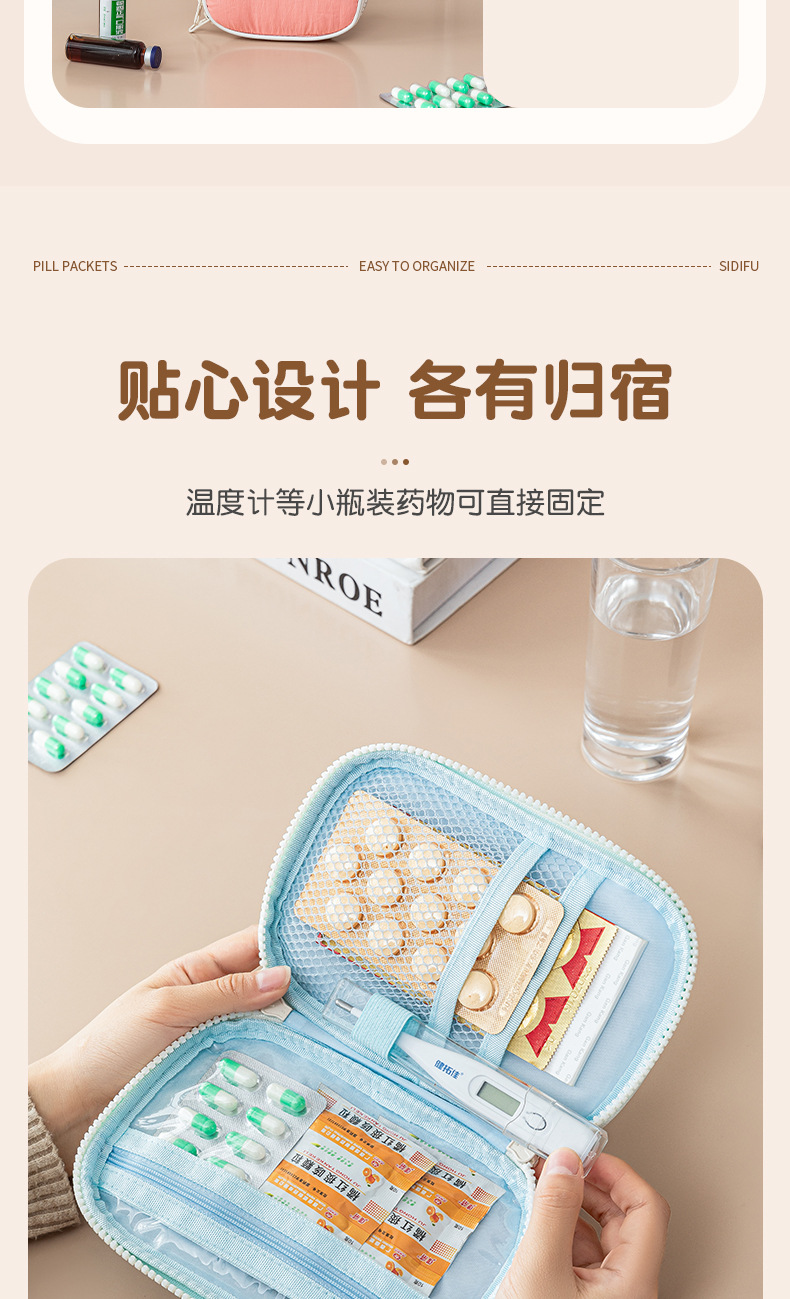 新款防水药包云朵感尼龙医疗包随身便携急救包药片药品应急收纳袋详情10