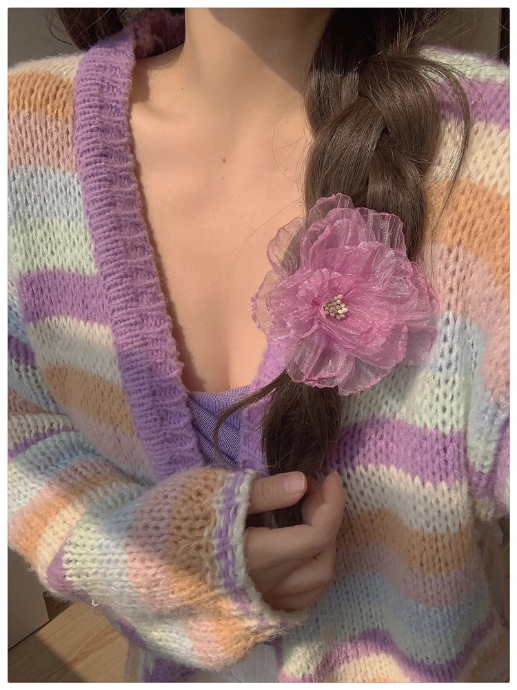 The color is super spring-like ~ Vacation-style large flower hair clip, side clip, new 2024 bangs hair accessory for women pic 19