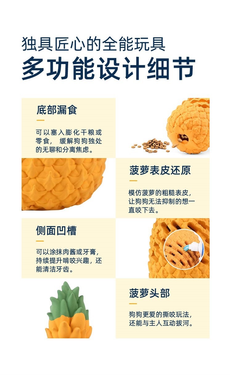 亚马逊跨境宠物爆款大狗狗玩具天然橡胶漏食磨牙洁齿益智发声耐咬详情2