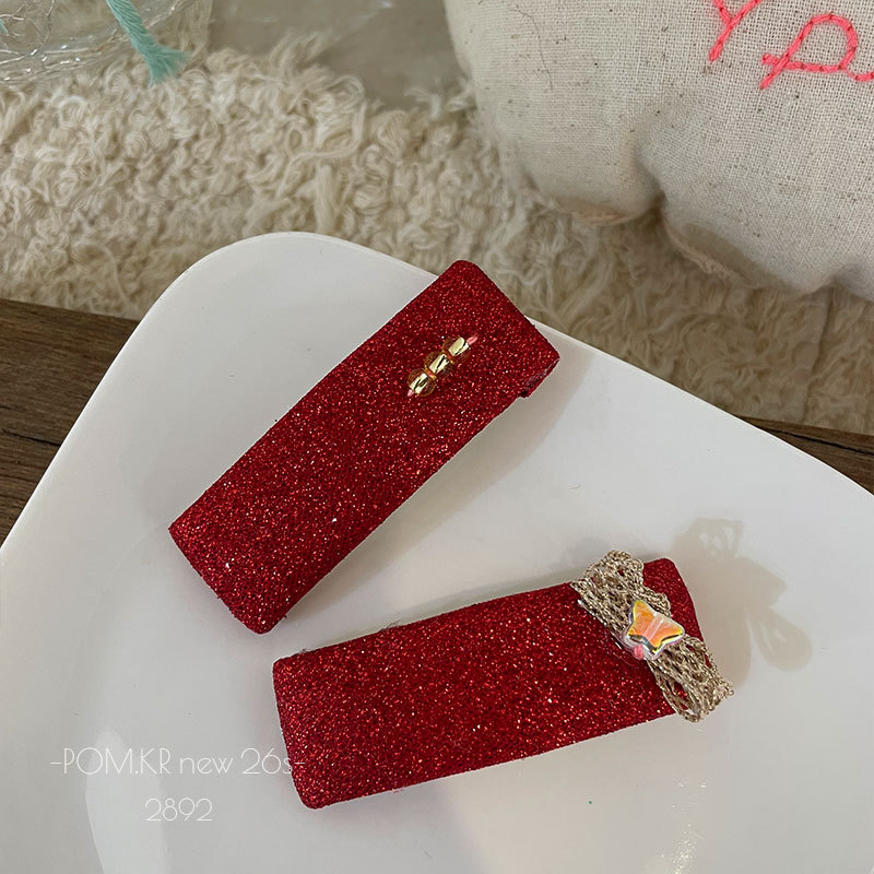 Ladies' red hair clips, headbands, straight clips, moissanite accessories, alloy clips, false hair accessories pic 10