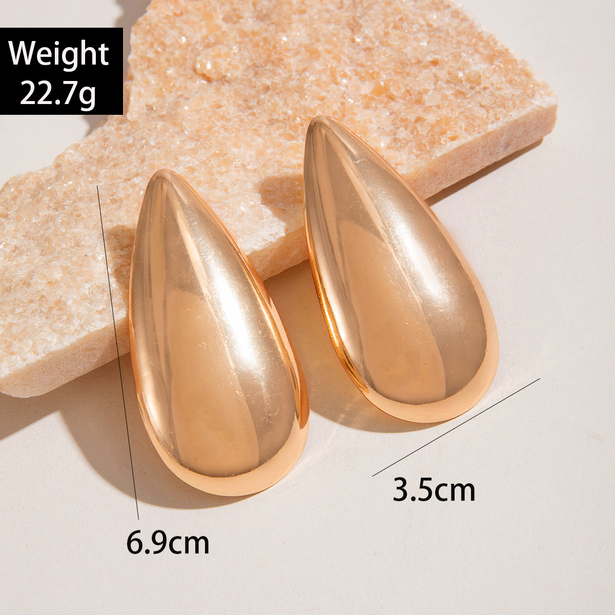 欧美跨境金色八字麻花大水滴铁质耳环设计感几何方形扭纹耳坠耳饰详情1