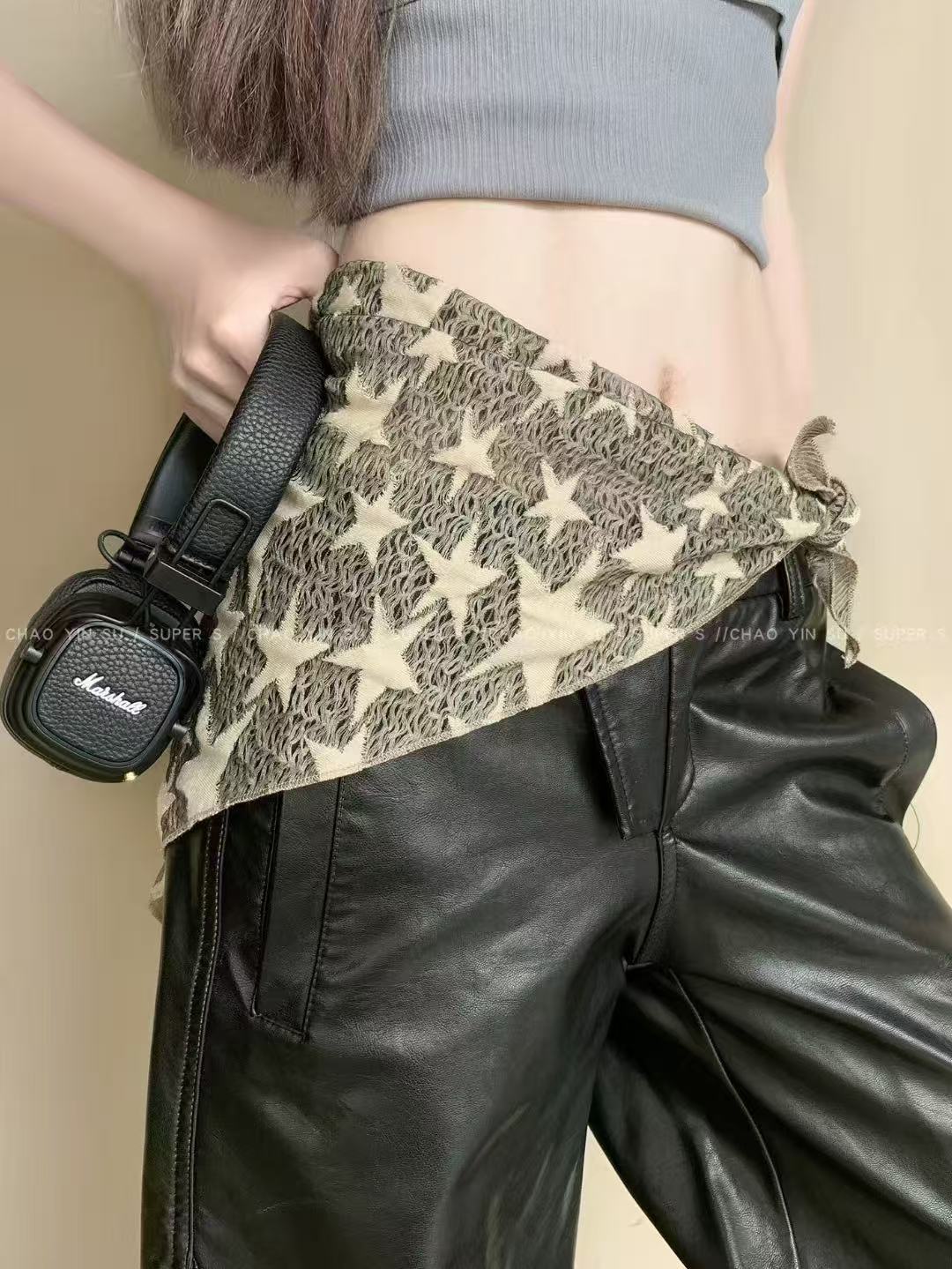 American y2k millennium Girl headscarf, hip-hop street style cool square scarf, new thin and simple hair band and headband pic 9