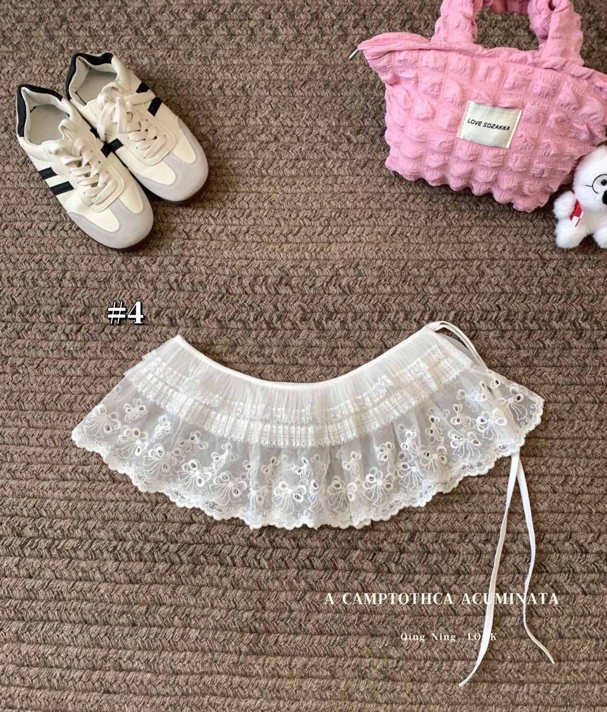 白色花朵网纱蕾丝屁帘女春夏芭蕾风甜美蝴蝶结绑带外搭叠穿半身裙详情23