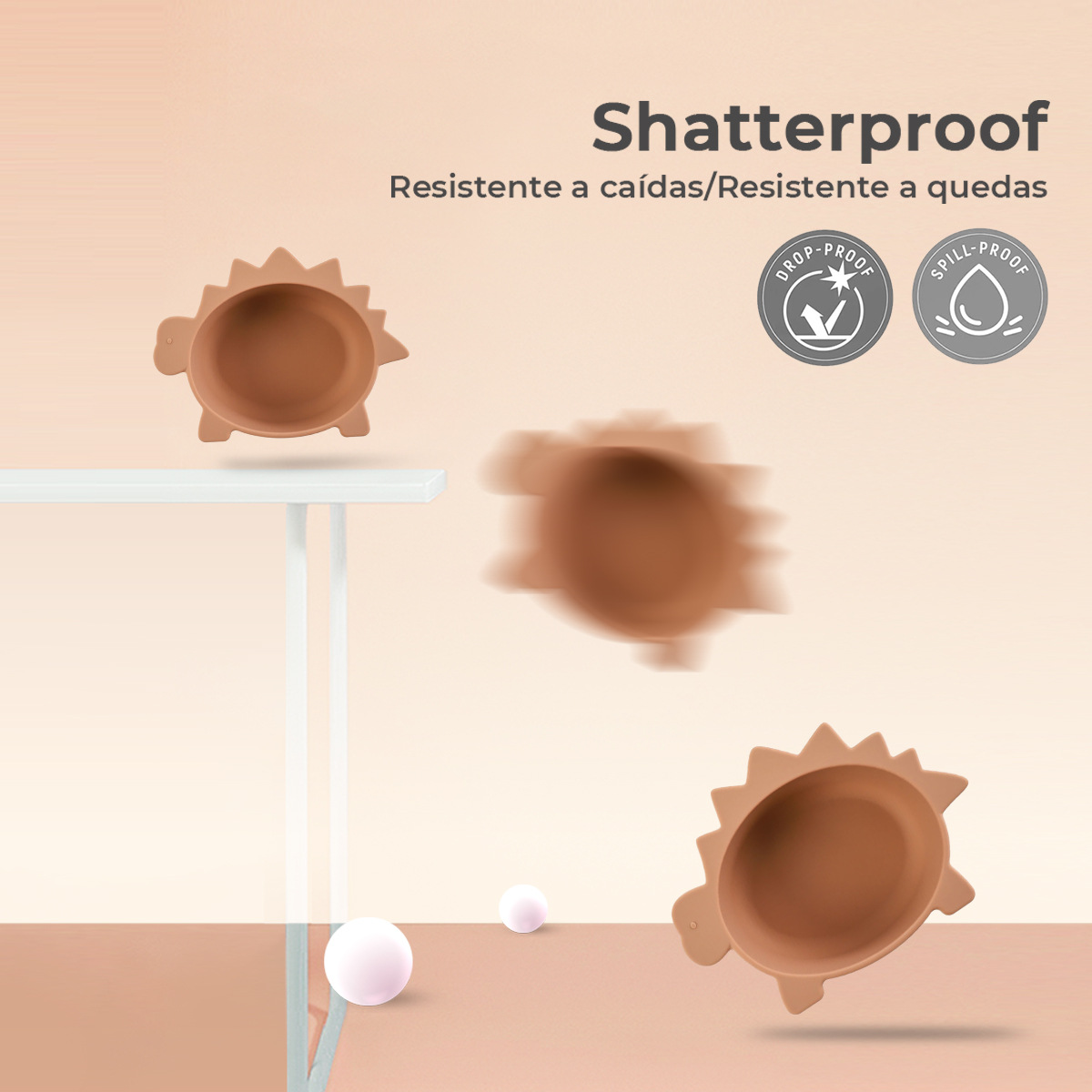 跨境热卖剑龙宝宝硅胶碗新国标幼儿学吃饭防洒防烫防摔硅胶辅食碗详情5