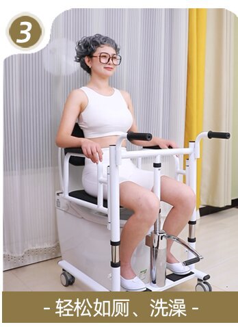 康益多移位机家用瘫痪卧床老人护理神器多功能液压升降推车洗澡椅详情9