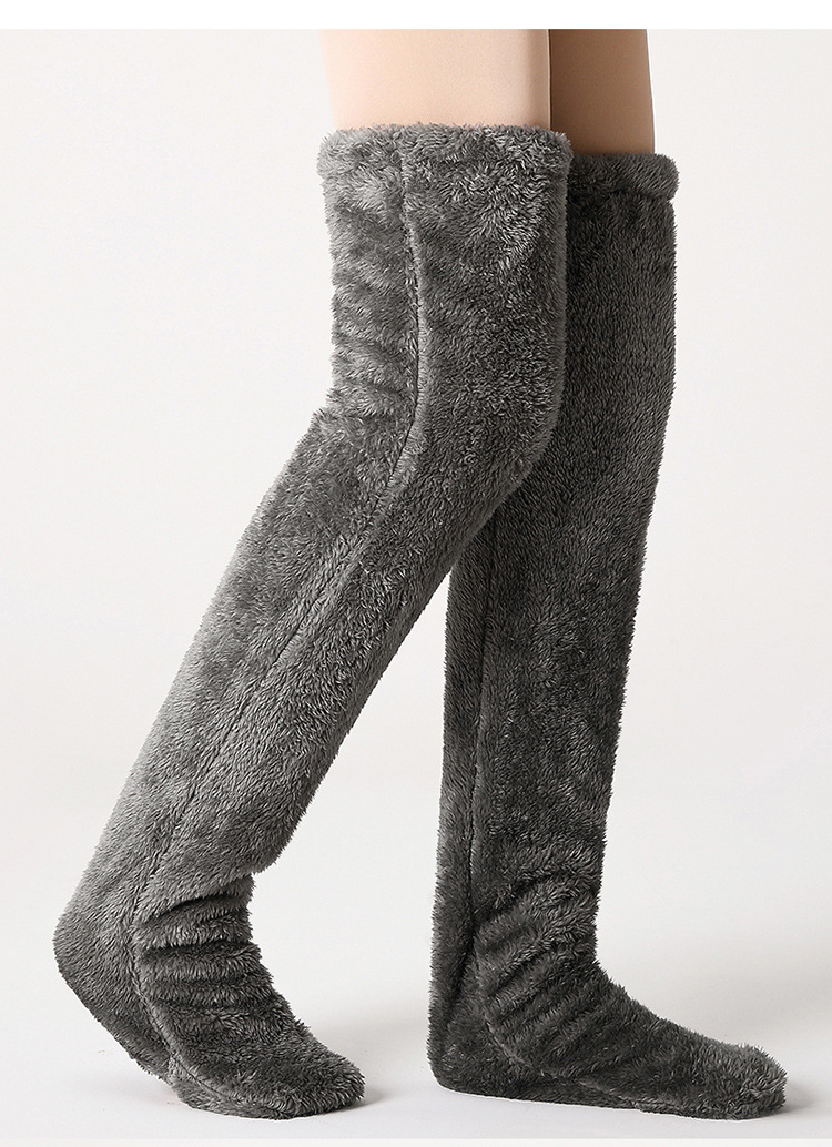 2023秋冬跨境亚马逊独立站泰迪熊地板袜长筒袜护膝保暖高筒袜女孩详情11