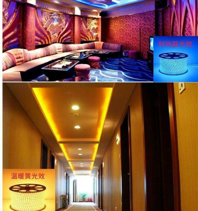 5050LED light strip, 220V outdoor waterproof, IP65, lighting project, home decoration lighting, decorative atmosphere, colored light strip pic 22
