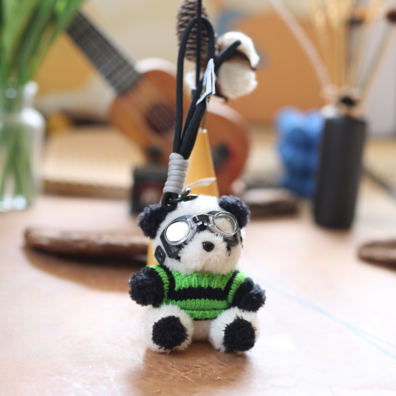网红可爱萌毛衣小熊猫挂件毛绒玩具公仔大熊猫包包挂饰钥匙扣娃娃详情8