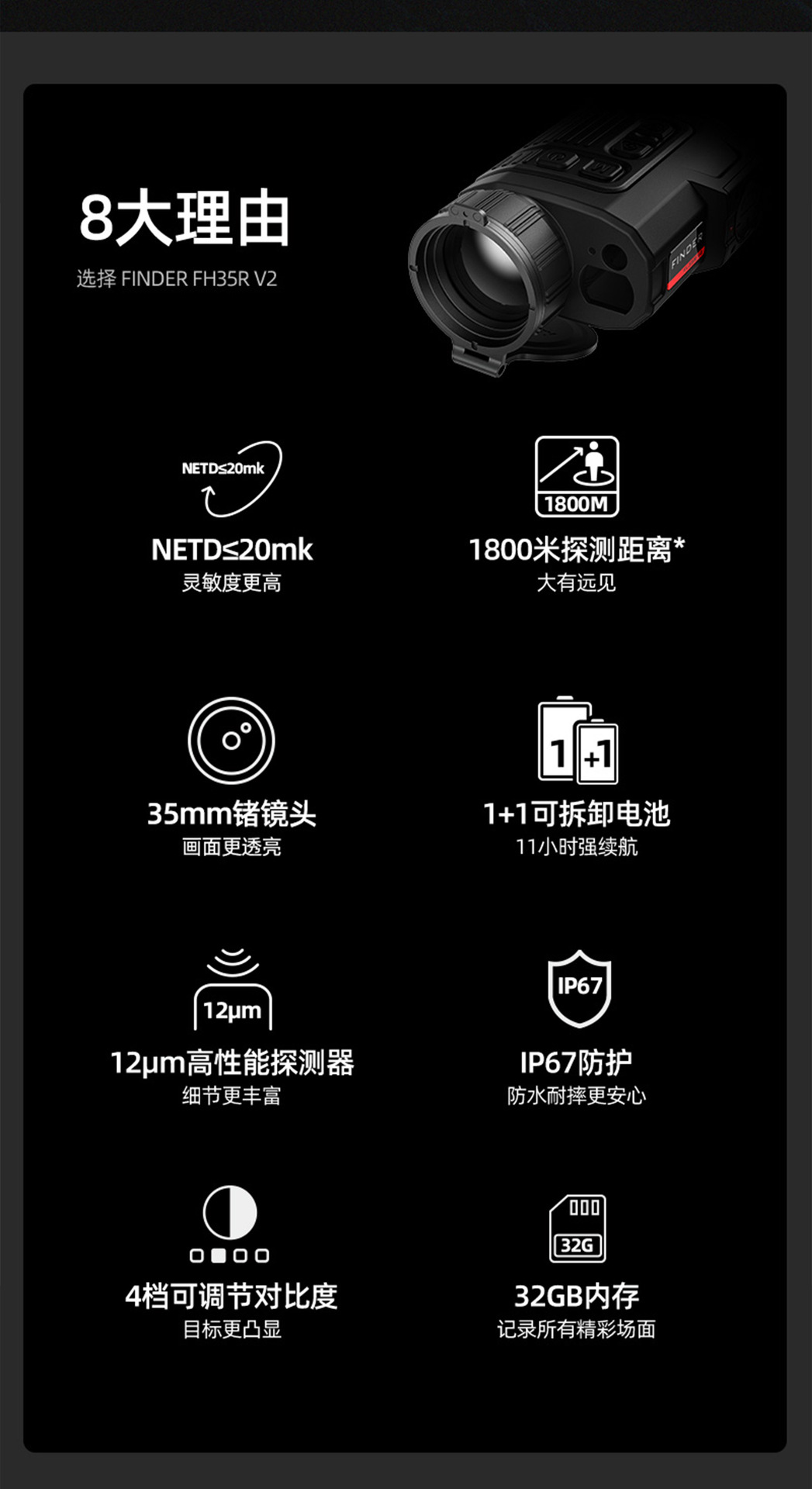 InfiRay Arrow FH35R V2 high-definition thermal imager for outdoor handheld night vision infrared detection thermal imaging pic 2