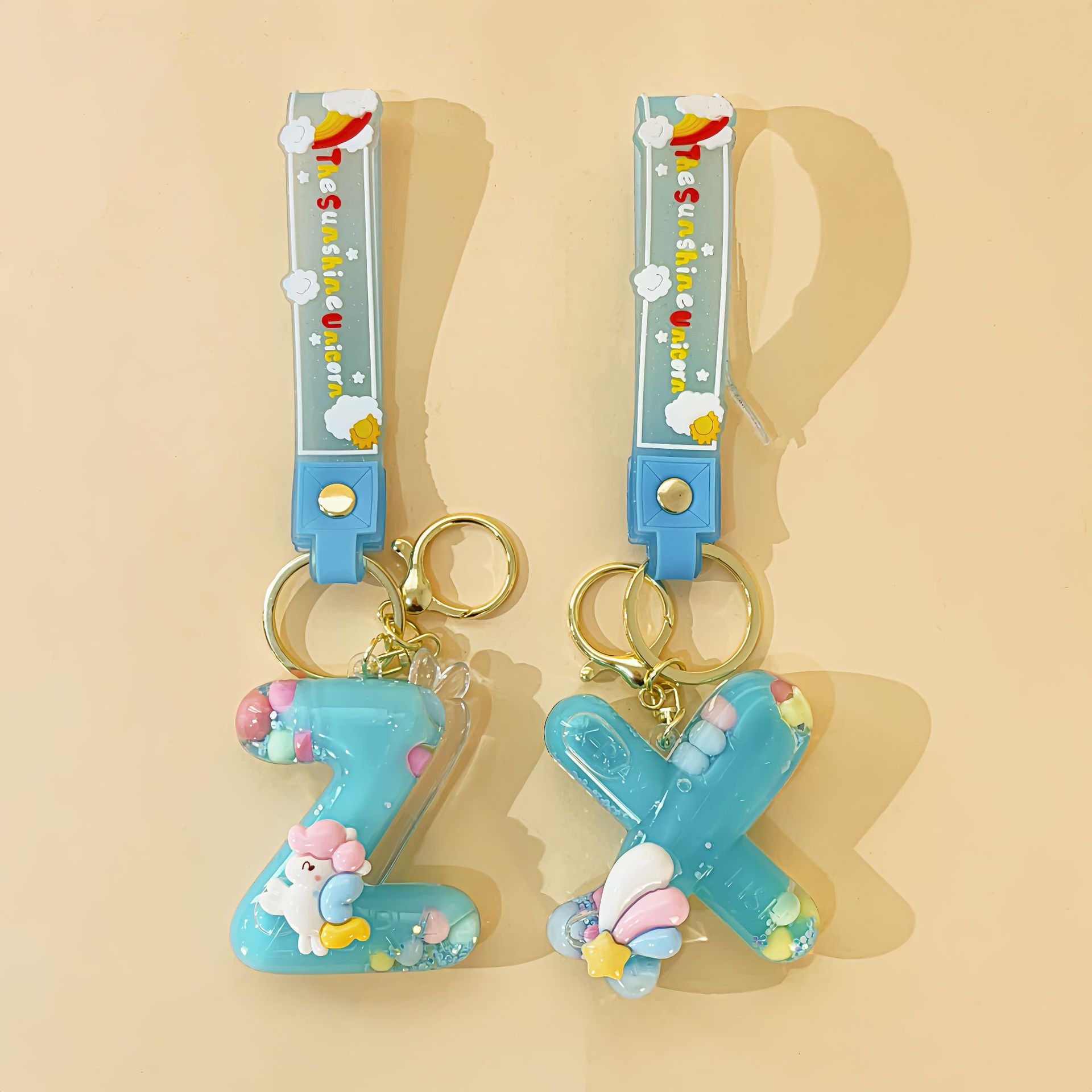 入油26字母钥匙扣包包挂件迷你流沙瓶情侣汽车钥匙链挂饰礼品批发详情10