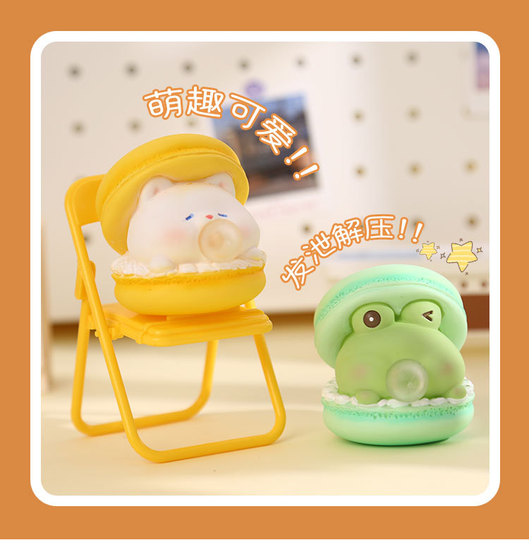 Bubble Macron Mini Cute Macaron home decoration desktop Small ornaments, car soft rubber resin handicrafts pic 4