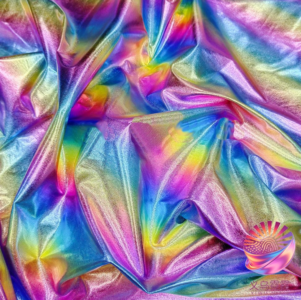 七彩条纹烫金布双面弹彩虹舞台服装天使翅膀独角兽数码装饰材料烫金箔包装详情18