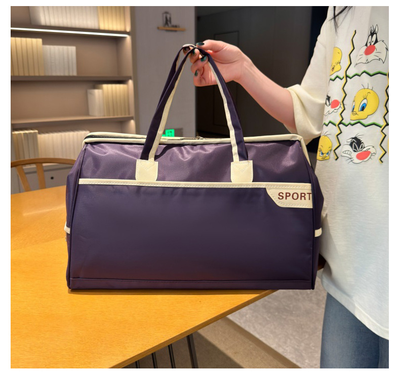新款简约通勤手提旅行包牛津布加厚耐用运动健身包出差行李收纳袋详情33