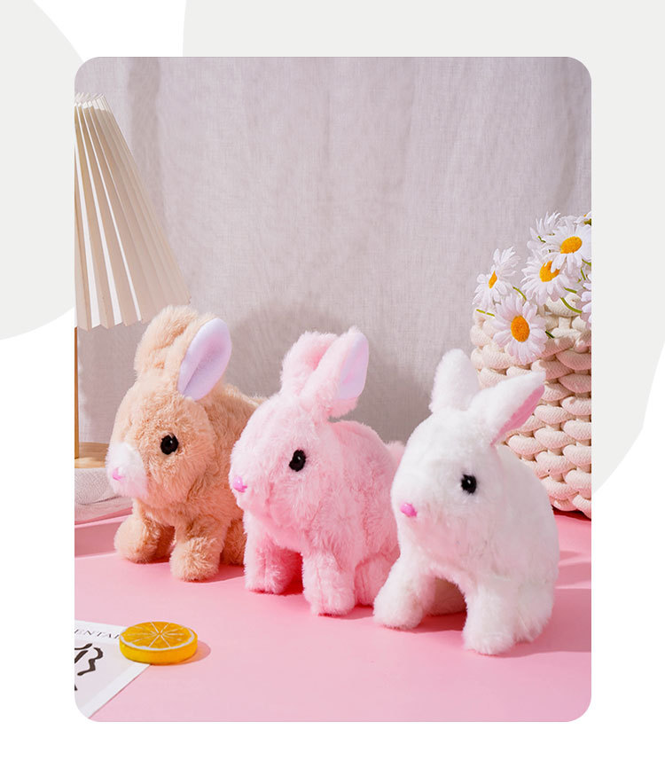 The new electric plush rabbit toy can walk, bark and move its ears. It is an electric white rabbit pet toy dog pic 10