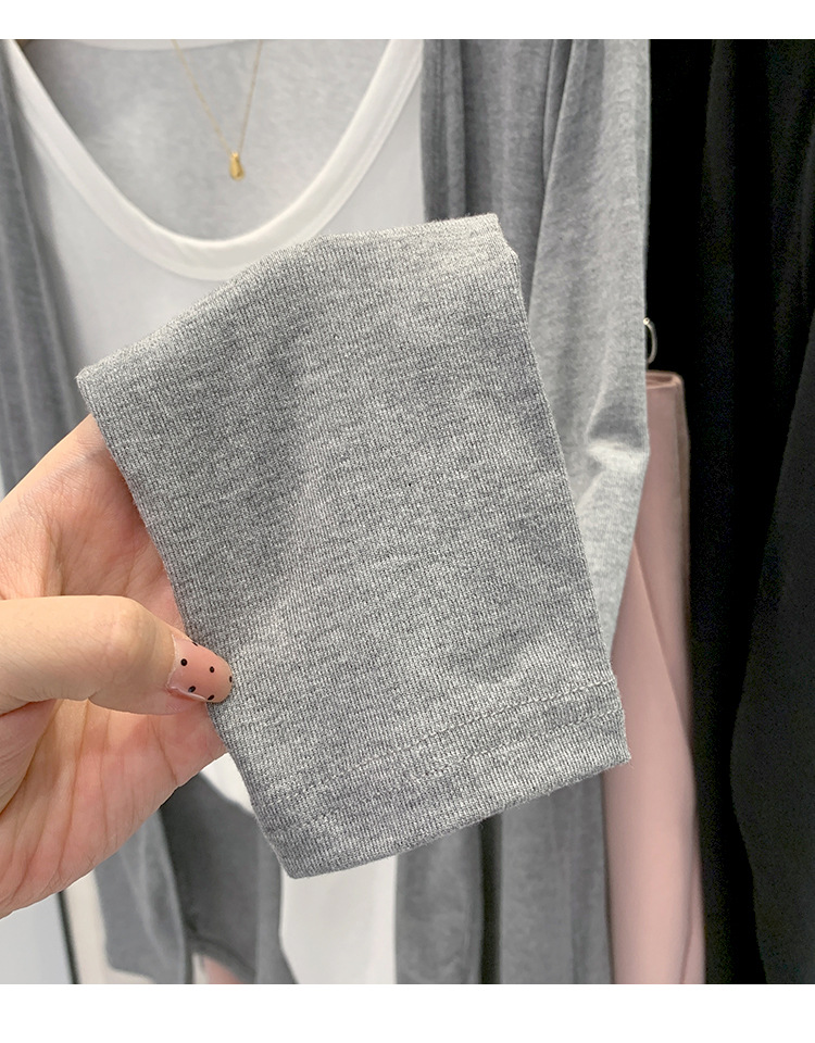 温柔风韩版灰色针织开衫女春秋季宽松休闲防晒打底衫外套长袖上衣详情16