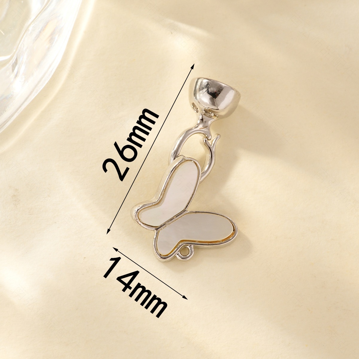 White shell butterfly necklace clasp, copper-plated with real gold, high color retention and high-end feel, DIY jewelry necklace clasp pic 5