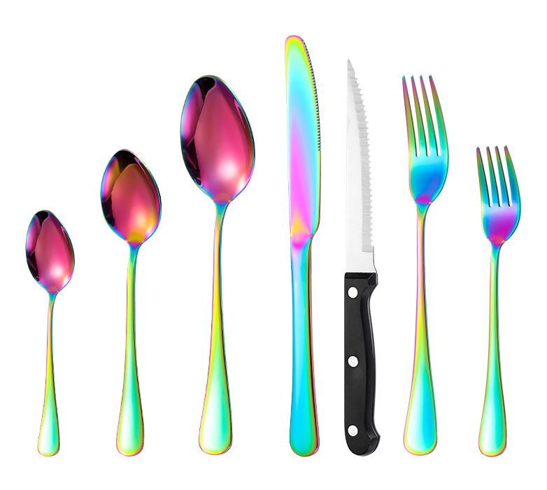 跨境304不锈钢1010刀叉勺餐具24件套不锈钢勺工艺盒礼品西餐具详情15