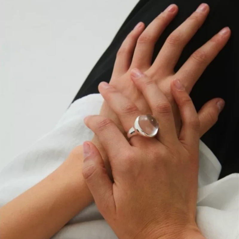 小众设计异白水晶吊坠项链耳环女夏轻奢高级感气质百搭锁骨毛衣链详情3