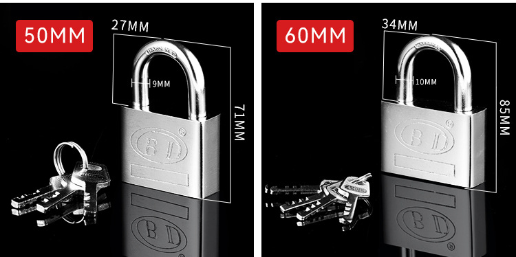 Short beam square blade padlocks in various specifications, household cabinet locks, power box padlocks, wall-mounted type pic 5