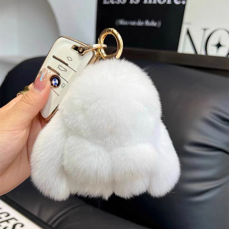 正版可爱獭兔毛公仔小兔子汽车钥匙扣挂件毛绒批货玩偶装死挂饰兔详情8