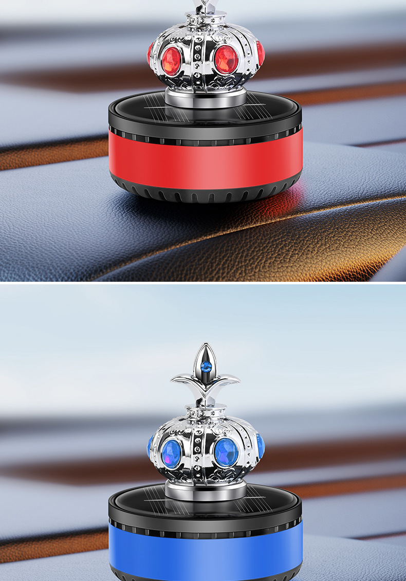 Personalized and creative car interior decoration, solar crown car perfume stand, car ornaments, car aroma, long-lasting and light fragrance pic 18