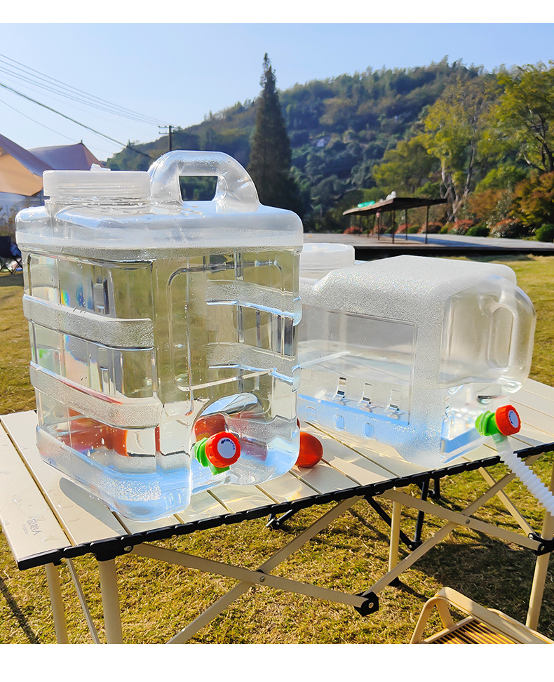 Food-grade PC transparent vertical square water storage bucket, vehicle-mounted self-driving water storage bucket, portable household large-capacity pure water bucket pic 16