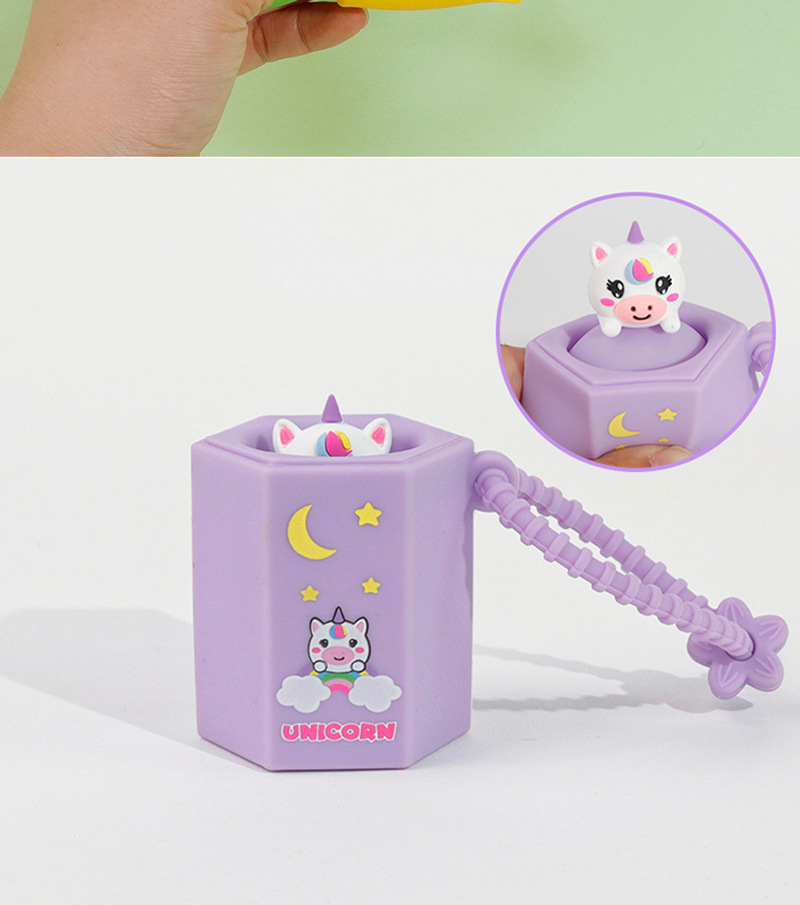 创意硅胶解压捏捏乐钥匙扣卡通小可爱公仔独角兽包包钥匙扣挂件详情10